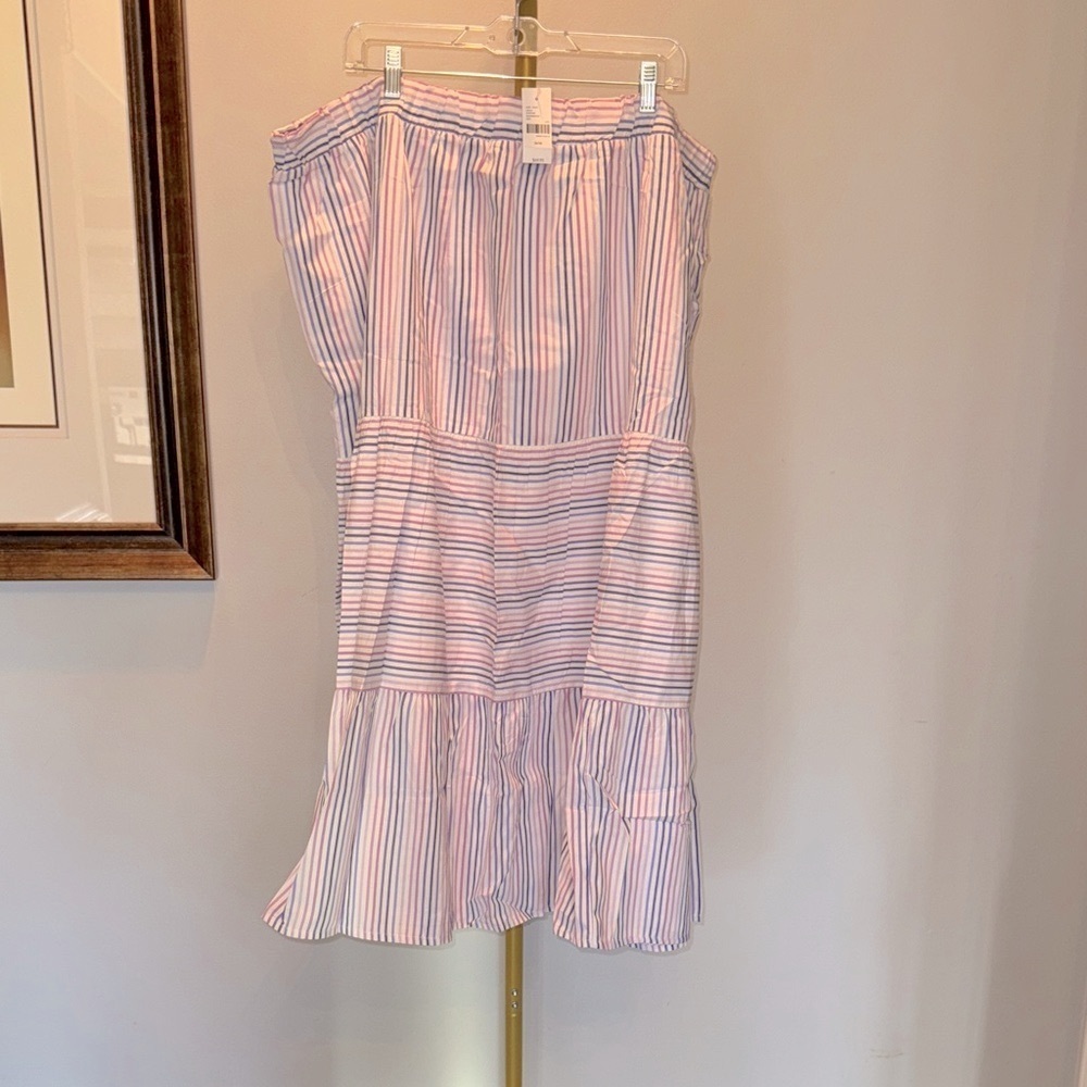 Lane Bryant Lavender and White striped Cotton Maxi Skirt NWT 26/28